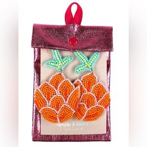 SIMPLY SOUTHERN BEAD EARRINGS - PINEAPPLE